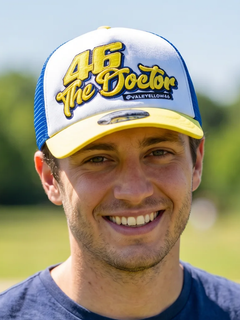 Cappellino Valentino Rossi VR46 Trucker Bianco e giallo-1