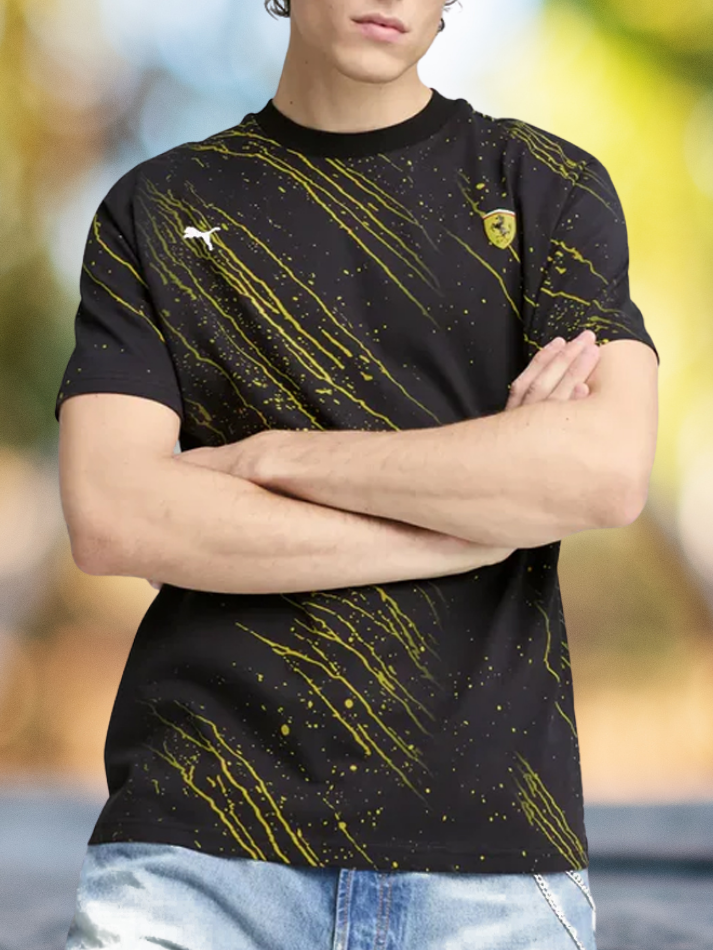 Ferrari Splash T-shirt Uomo Nera-1