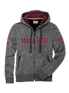 Maserati Felpa con cappuccio da uomo grigia fullzip-2