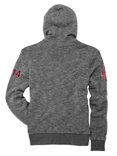 Maserati Felpa con cappuccio da uomo grigia fullzip-3