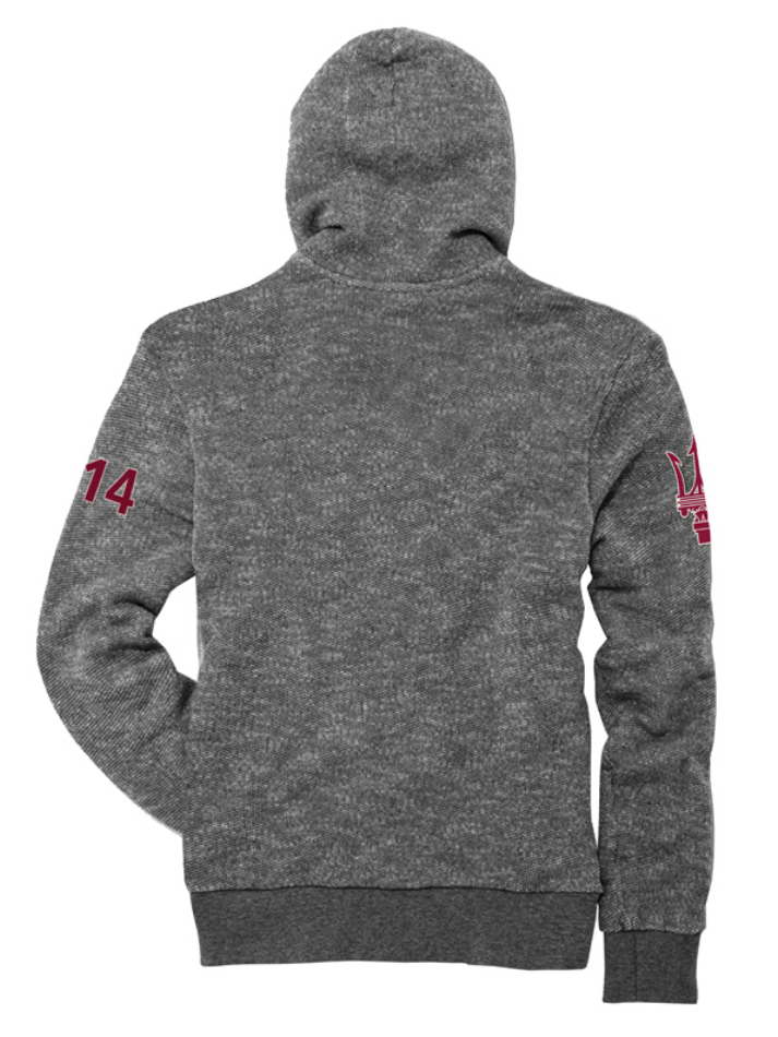 Maserati Felpa con cappuccio da uomo grigia fullzip-3