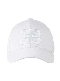 Cappellino Uomo Bugatti Bianco logo bianco in rilievo-2