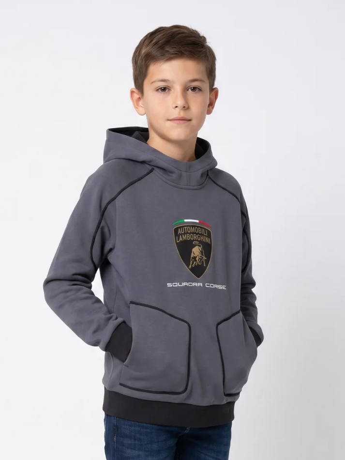 Felpa Bambino Lamborghini Squadra Corse SPORTSWEAR 2026/27 Grigio
