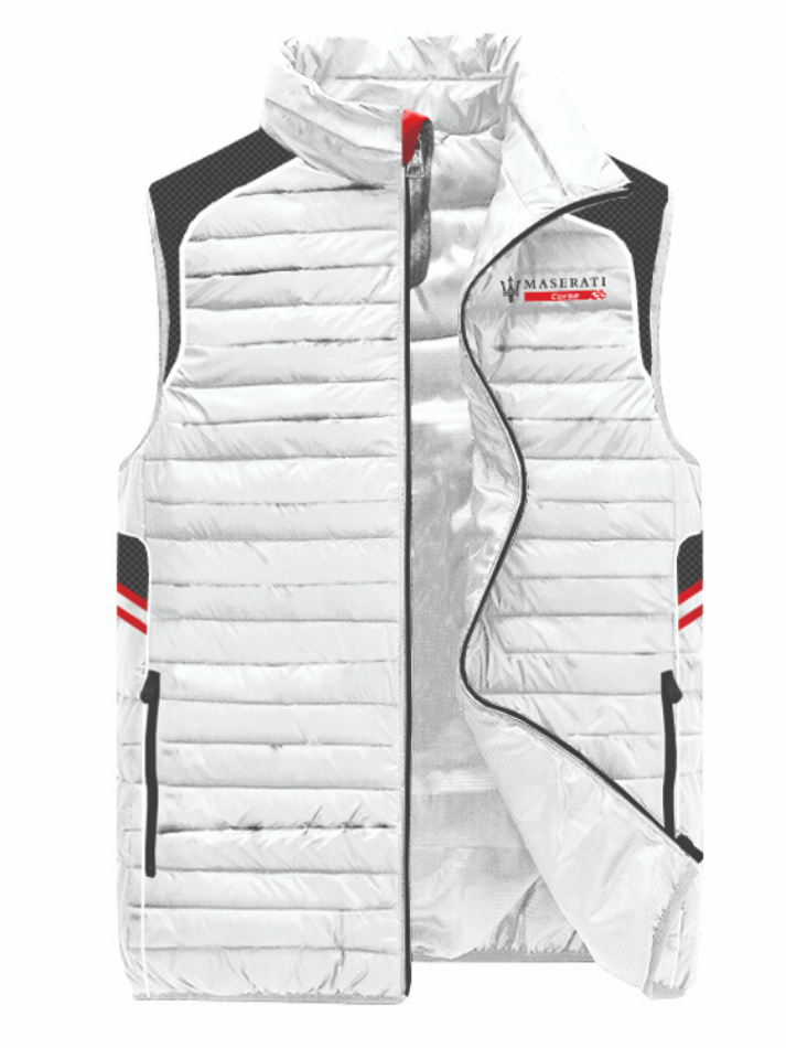 Maserati uomo padded jacket white-2