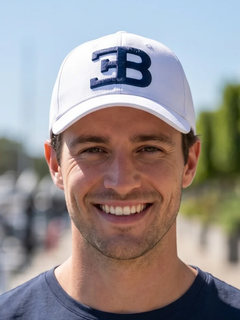 Cappellino Uomo Bugatti Bianco con logo blu scuro EB-1