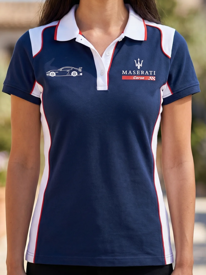 Polo Maserati da donna blu-1