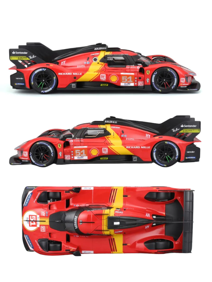 Modellino auto Burago 1:18 FERRARI 499P #51  CALADO/GIOVINAZZI/PIERGUIDI Winner 24H Le Mans 2023-5