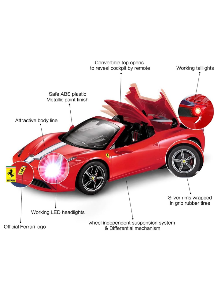 Modellino auto radiocomandata RASTAR in scala 1:24 FERRARI  458 SPECIALE A red-5