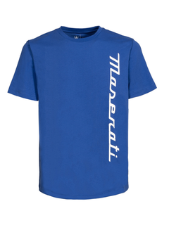 Maserati T-shirt Uomo Blu Stampa in Gomma-2