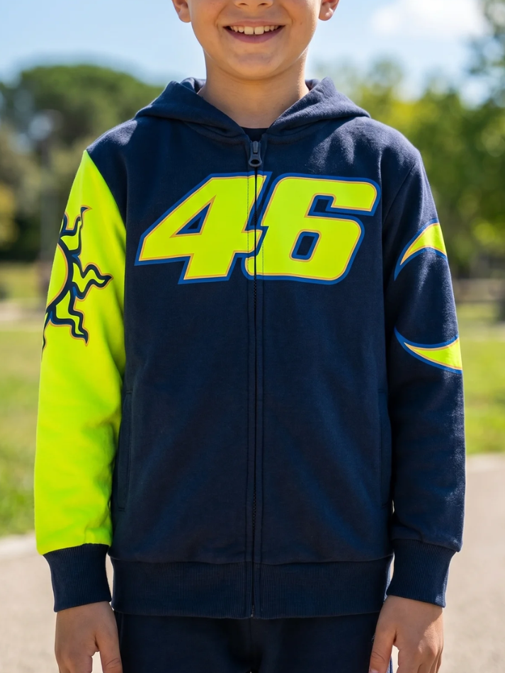 Felpa bambino Valentino Rossi VR46 Heritage Full Zip blu-1