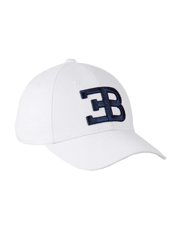 Cappellino Uomo Bugatti Bianco con logo blu scuro EB