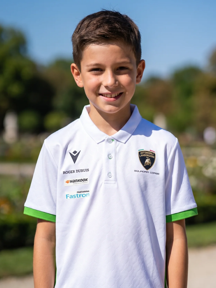 Polo Bambino Lamborghini Squadra Corse Super Trofeo 2026/27 bianca-1