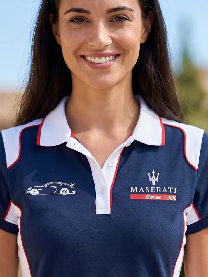 Polo Maserati da donna blu-2