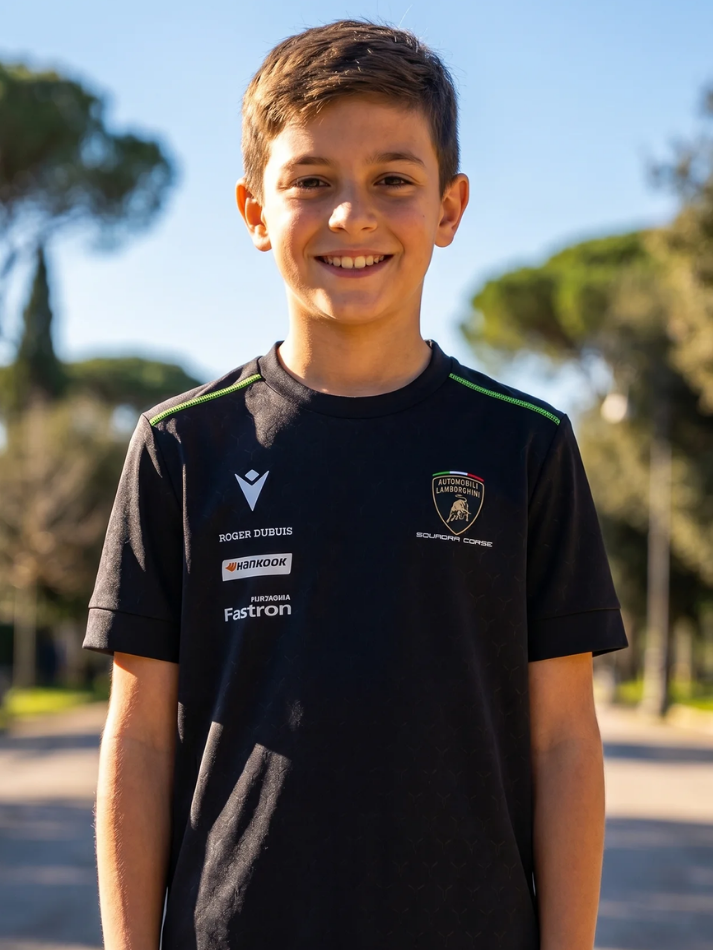 Maglietta Bambino Lamborghini Squadra Corse Super Trofeo 2026/27 Nero-1