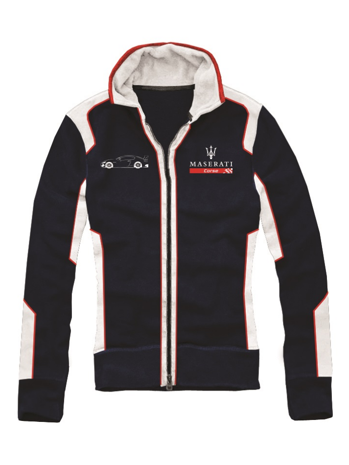 Felpa Maserati da donna blu full zip-3