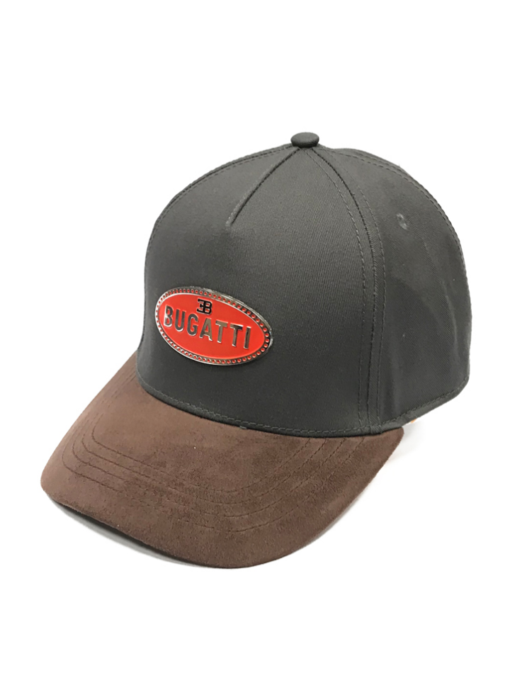 Cappellino Uomo Bugatti Grigio con visiera marrone velluto-2