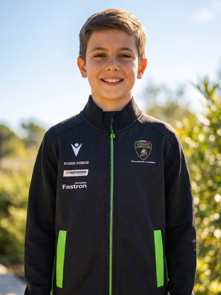 Felpa Zip Bambino Lamborghini Squadra Corse Super Trofeo 2026/27 Nero