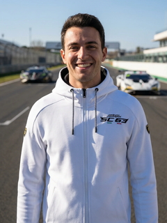 Felpa Full Zip Automobili Lamborghini Squadra Corse SPORTSWEAR Bianco-1