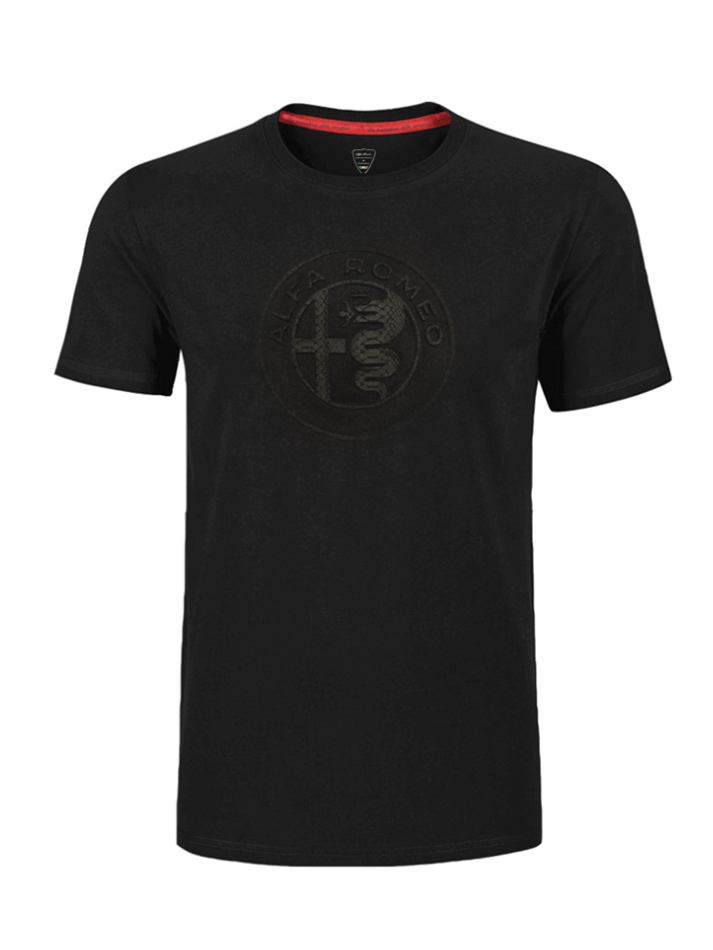 T-shirt Alfa Romeo Tono su tono nera-2