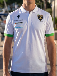 Polo Uomo Lamborghini Squadra Corse Super Trofeo 2026/27 Bianco/Verde-1