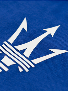 Maserati T-shirt Uomo Blu Stampa in Gomma-4