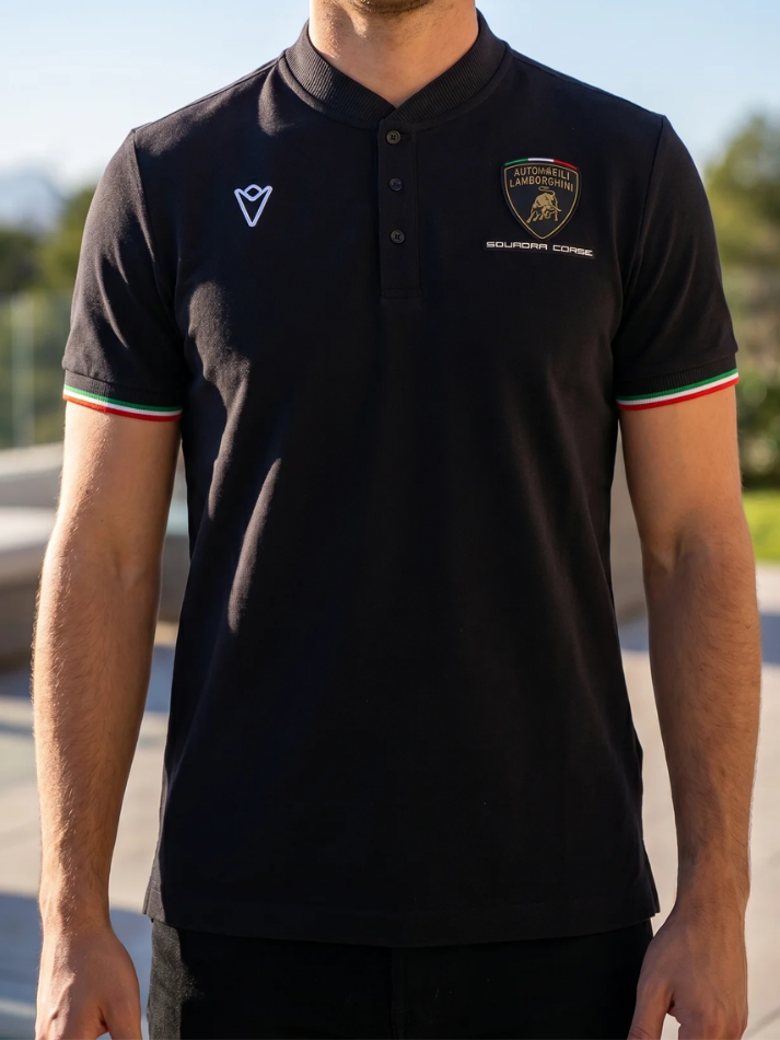 Polo Korean Uomo Lamborghini Squadra Corse SPORTSWEAR 2026/27 Nero