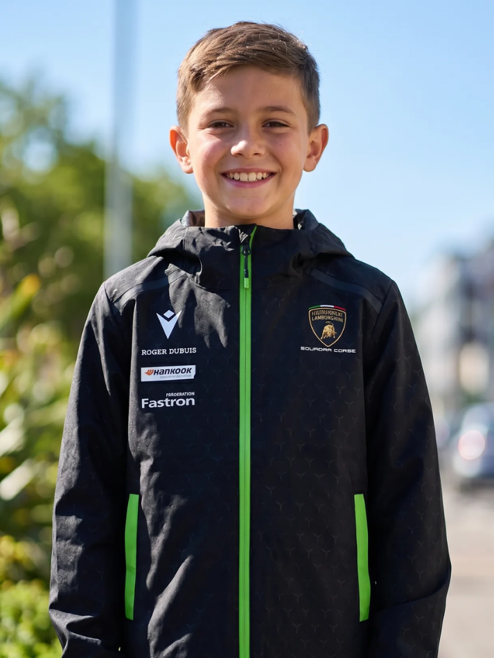 Rain Jacket Bambino Lamborghini Squadra Corse Super Trofeo 2026/27 Nero-1