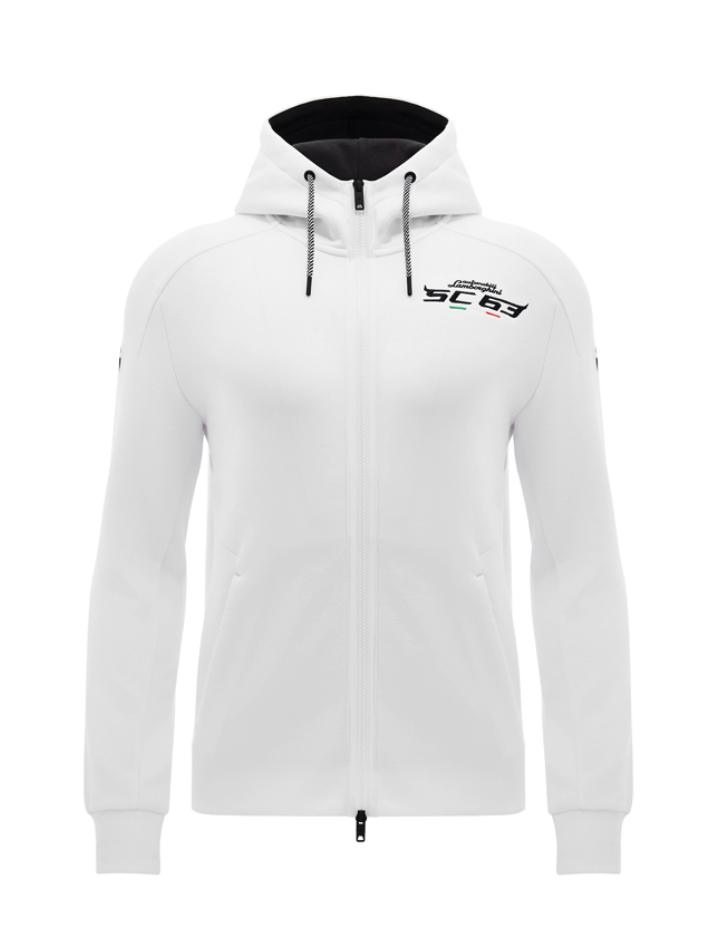 Felpa Full Zip Automobili Lamborghini Squadra Corse SPORTSWEAR Bianco-2