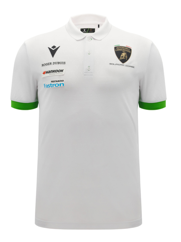 Polo Uomo Lamborghini Squadra Corse Super Trofeo 2026/27 Bianco/Verde-2