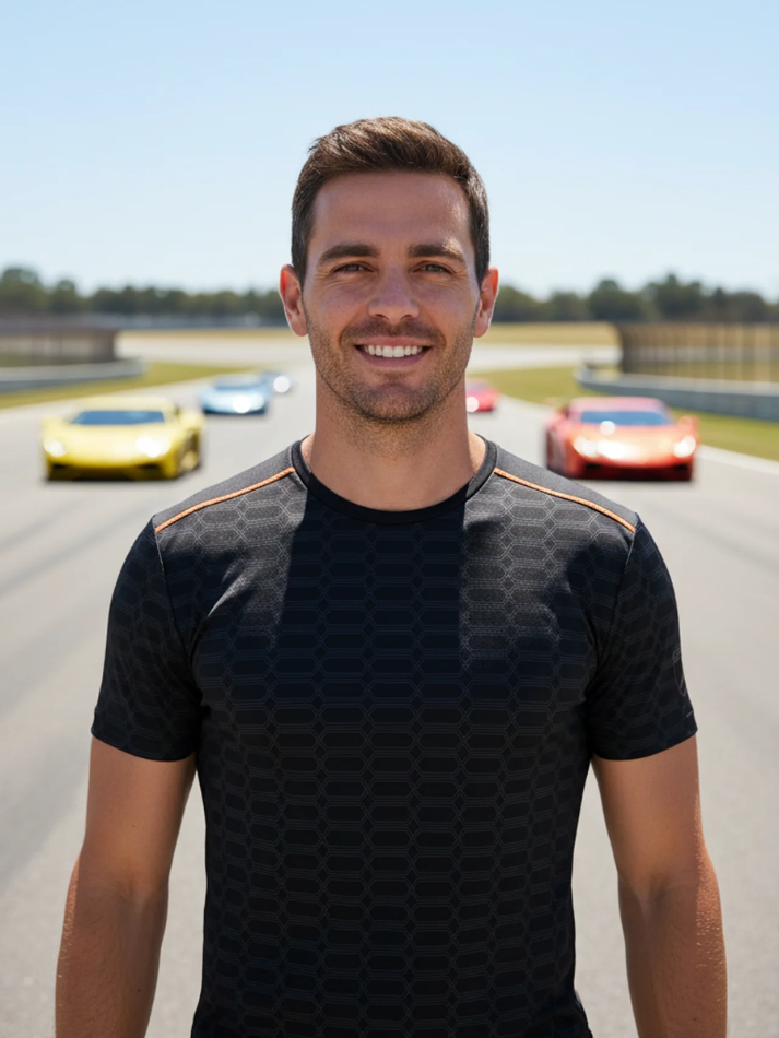 Automobili Lamborghini Emeric T-shirt ACTIVEWEAR 2024/25 Nero/Arancio-1