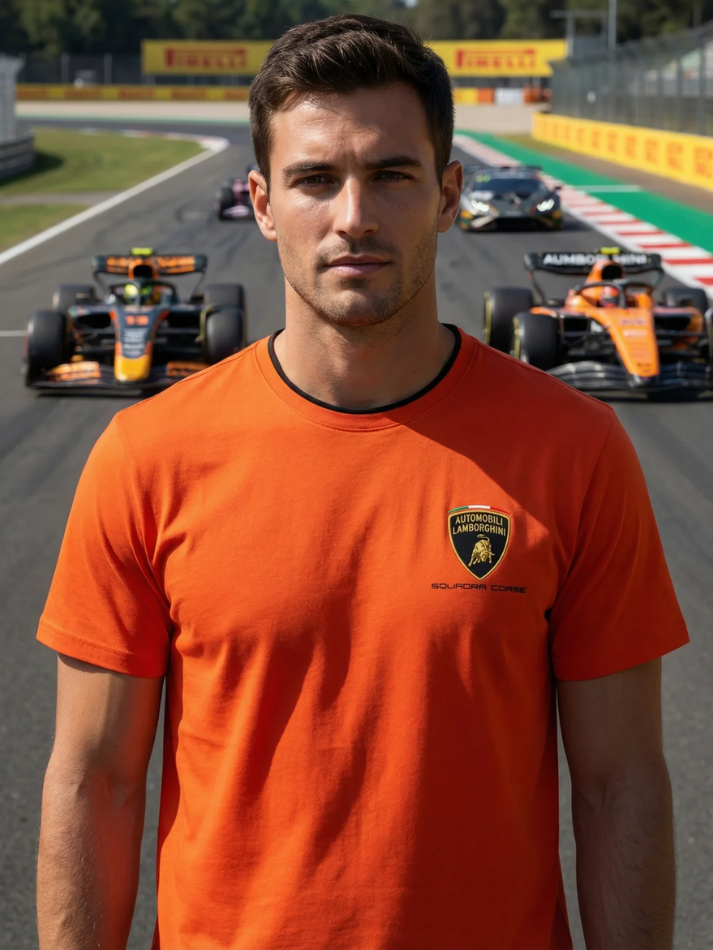 T-shirt Automobili Lamborghini Squadra Corse Arancio in vari colori 2023
