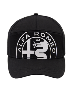Alfa Romeo Berretto Nero da uomo con logo grande plastificato-3