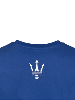Maserati T-shirt Uomo Blu Stampa in Gomma-3