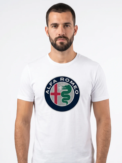 T-shirt Alfa Romeo bianca con logo a colori bianca/rossa-1