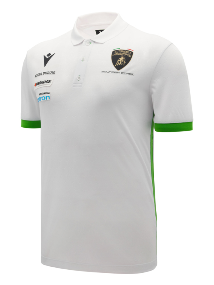 Polo Uomo Lamborghini Squadra Corse Super Trofeo 2026/27 Bianco/Verde-3