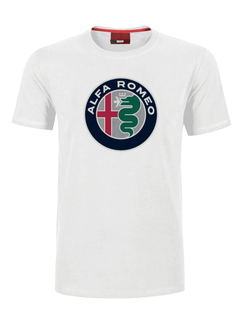 T-shirt Alfa Romeo bianca con logo a colori bianca/rossa-2