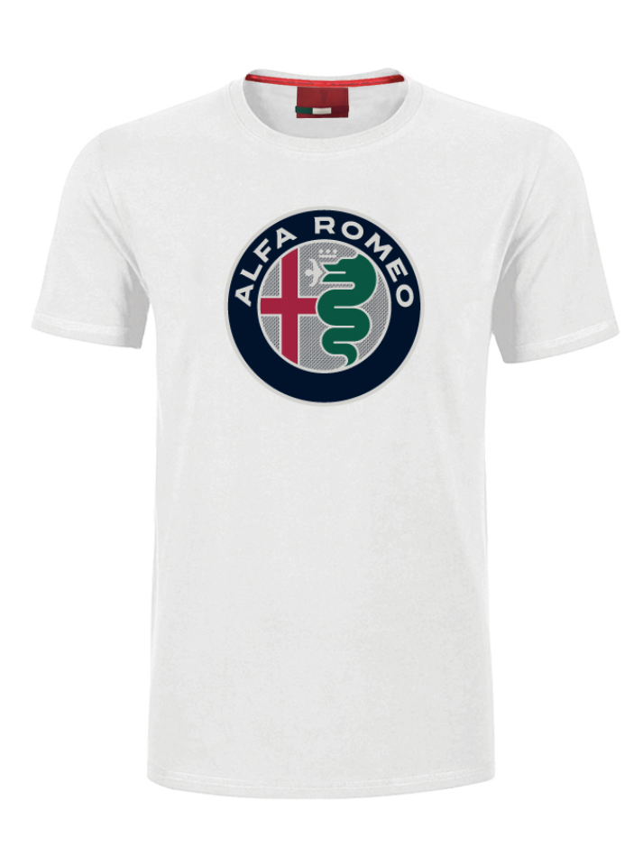 T-shirt Alfa Romeo bianca con logo a colori bianca/rossa-2