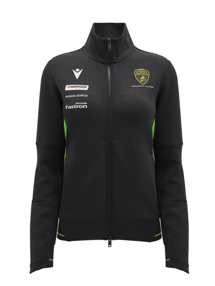 Felpa Full Zip Donna Automobili Lamborghini Squadra Corse 2024/25 Nero/Verde-2