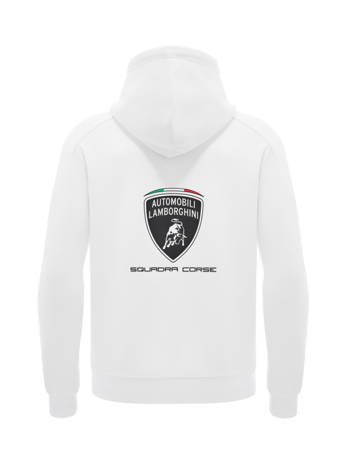 Felpa Full Zip Automobili Lamborghini Squadra Corse SPORTSWEAR Bianco-3