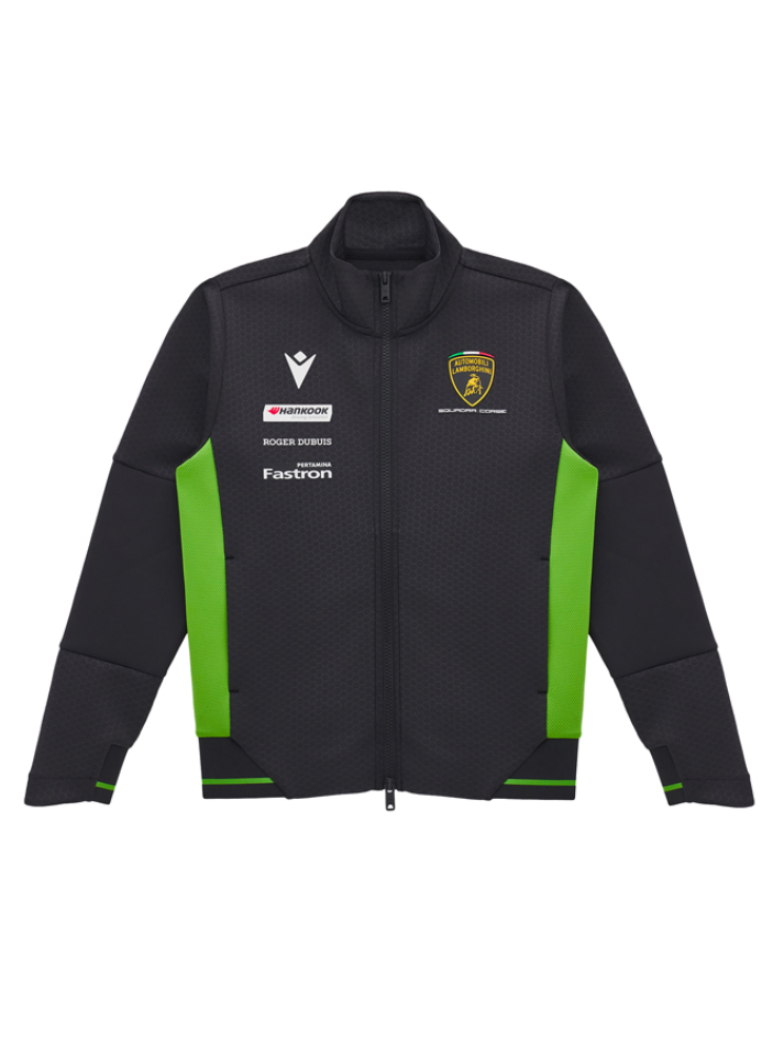 Felpa Full Zip Bambino Automobili Lamborghini Squadra Corse 2024/25 Nero/Verde-2