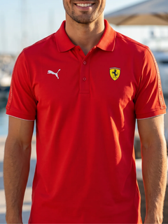 Ferrari polo da uomo Race Cloudspun rossa-1