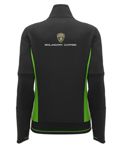 Felpa Full Zip Donna Automobili Lamborghini Squadra Corse 2024/25 Nero/Verde-3