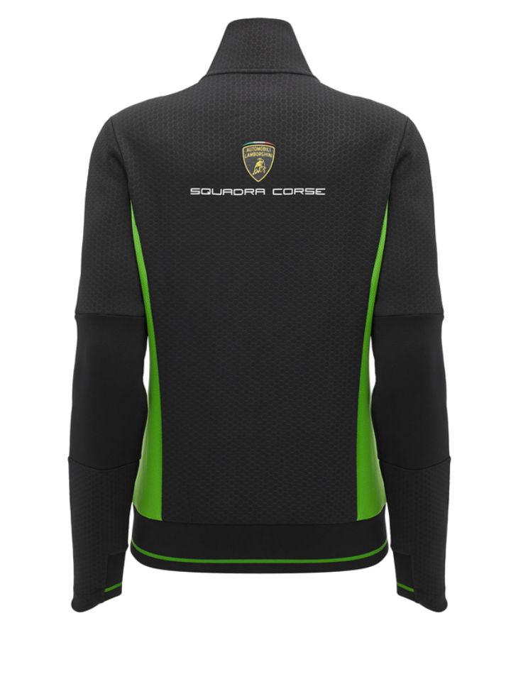 Felpa Full Zip Donna Automobili Lamborghini Squadra Corse 2024/25 Nero/Verde-3
