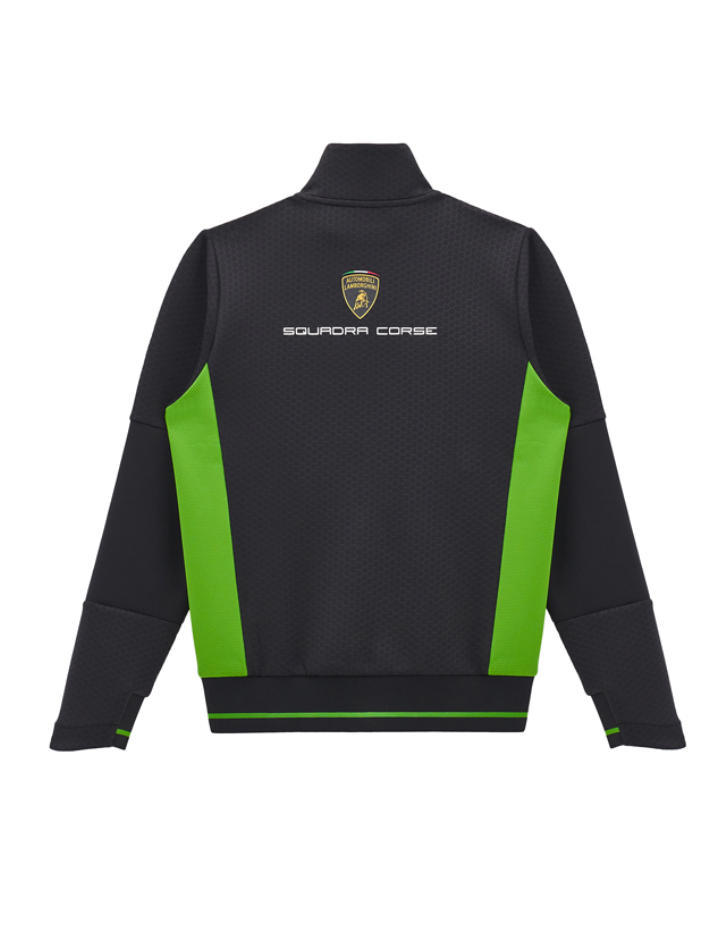 Felpa Full Zip Bambino Automobili Lamborghini Squadra Corse 2024/25 Nero/Verde-3