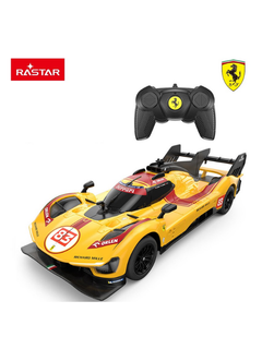Automobile radiocomandata in scala 1:24 Ferrari 499P Le mans RASTAR gialla-1