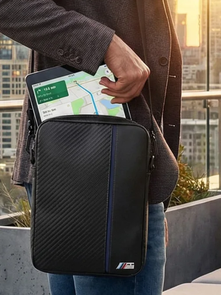 BMW borsa tracolla nera/blu
