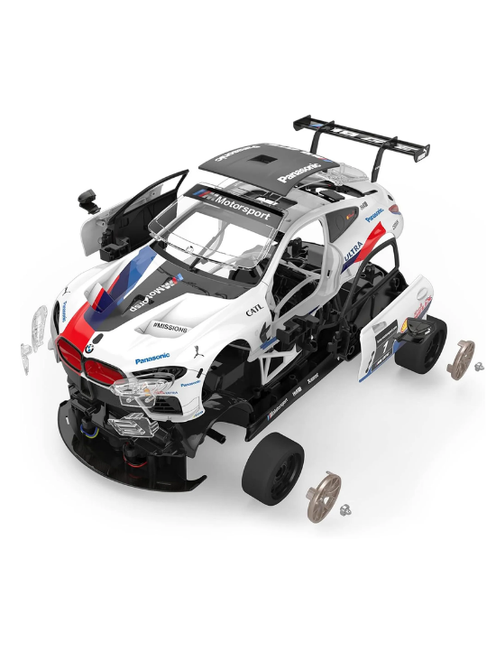 BMW M8 GTE bianca RASTAR modello 1:18 auto telecomandata + body kit + telecomando 2,4 GHz-3
