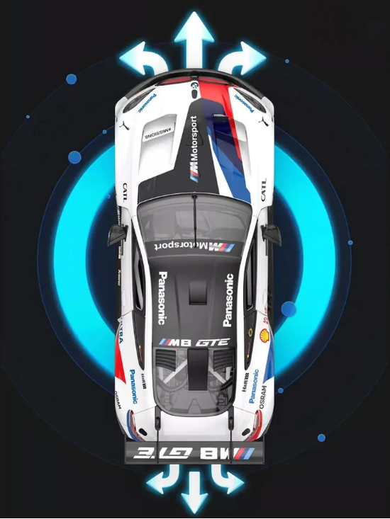BMW M8 GTE bianca RASTAR modello 1:18 auto telecomandata + body kit + telecomando 2,4 GHz-5