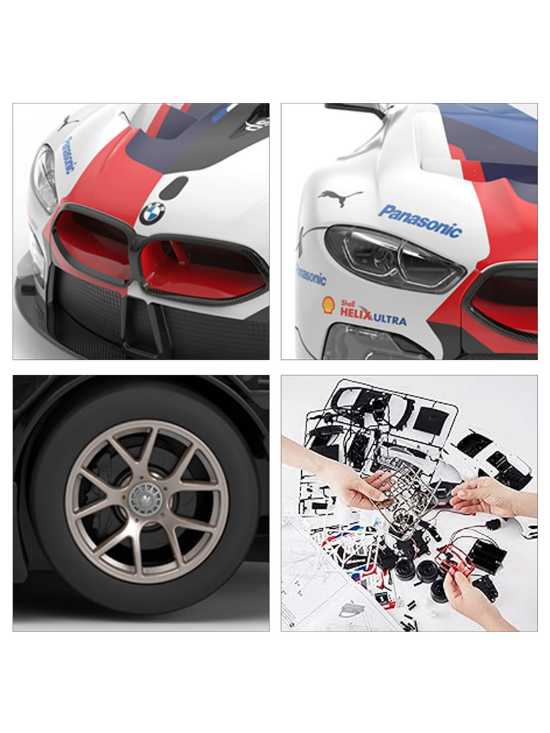 BMW M8 GTE bianca RASTAR modello 1:18 auto telecomandata + body kit + telecomando 2,4 GHz-7