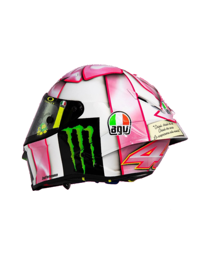 Caschetto Valentino Rossi Heritage VR46 HELMET  MOTO GP Misano Race 2021 in scala 1:5